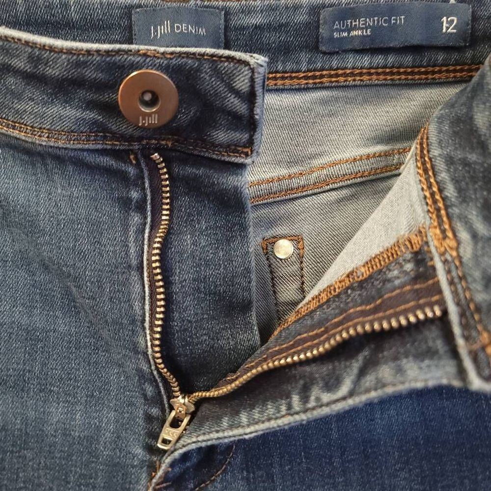 J Jill Denim Slim Ankle Jeans Size 12 Women's Pants Jean Authentic Fit Blue Jean - Picture 6 of 6